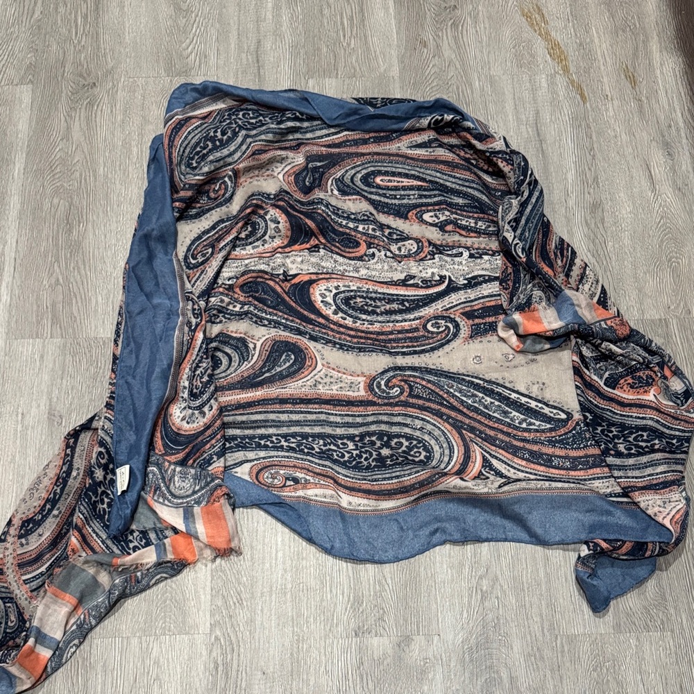 Paisley Blue and Orange Scarf